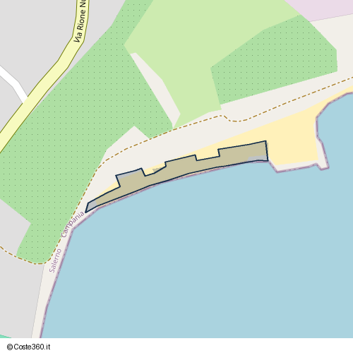 Posizione della spiaggia Spiaggia nei pressi di Via Rione Nuovo, Santa Marina, 84067