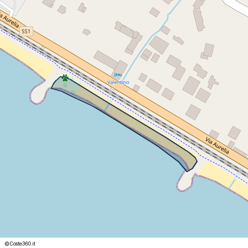 Posizione della spiaggia Spiaggia nei pressi di Via Aurelia 793, Lavagna, 16033