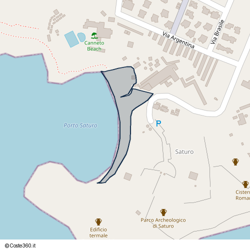 Posizione della spiaggia Spiaggia nei pressi di Via Perù, Leporano, 74026