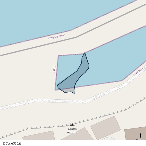 Posizione della spiaggia Spiaggia nei pressi di Via Paladini, Pizzo, 89812
