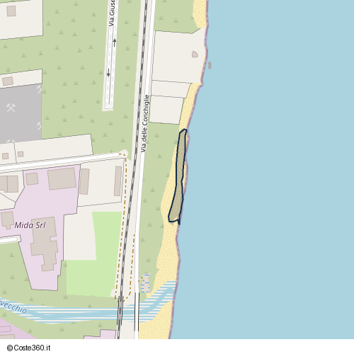 Posizione della spiaggia Spiaggia nei pressi di Via delle Conchiglie, Passovecchio, Crotone, 88900