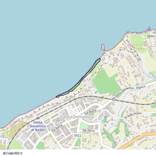 Posizione della spiaggia Spiaggia nei pressi di Via Fontana, Santa Domenica, 89865