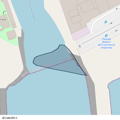 Posizione della spiaggia Spiaggia nei pressi di Via Tommaso Schiva, Oneglia, Imperia, 18100