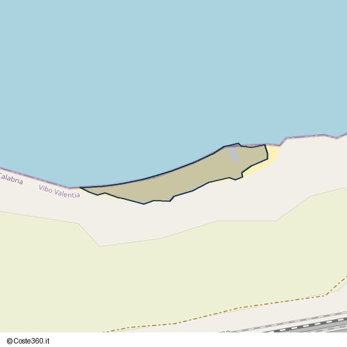 Posizione della spiaggia Spiaggia nei pressi di Contrada Brace, Briatico, 89817