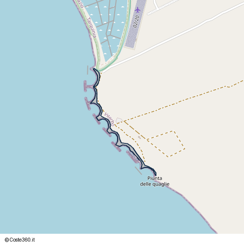 Posizione della spiaggia Spiaggia nei pressi di Tarquinia