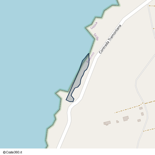 Posizione della spiaggia Spiaggia nei pressi di Contrada Tramontana, Ustica, 90051