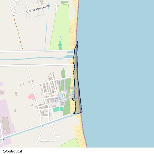 Posizione della spiaggia Spiaggia nei pressi di Salice, 87064