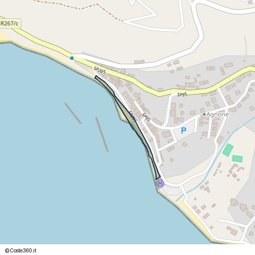 Posizione della spiaggia Spiaggia nei pressi di SP265, Montecorice