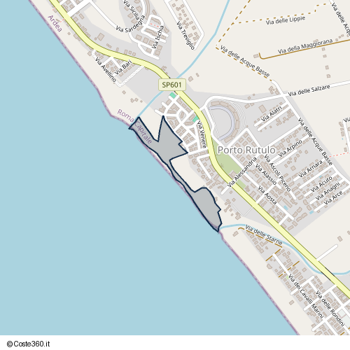 Posizione della spiaggia Spiaggia nei pressi di Lungomare Planetario, Porto Rutulo, Ardea, 00040