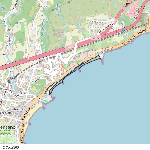 Posizione della spiaggia Spiaggia nei pressi di Lungomare Olanda 12, Arenzano, 16011