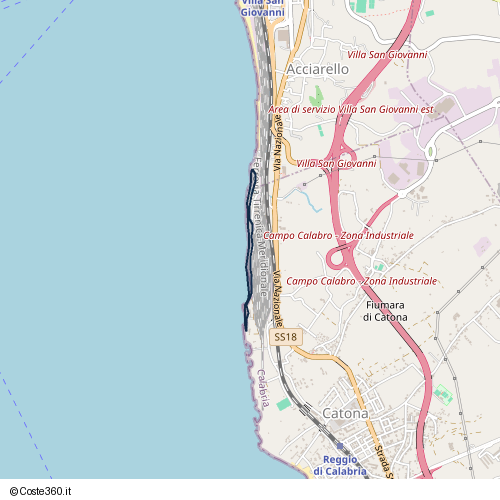Posizione della spiaggia Spiaggia nei pressi di Catona, Reggio di Calabria, 89018