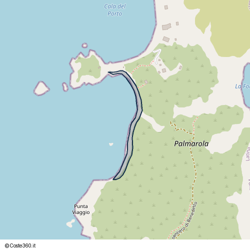 Posizione della spiaggia Spiaggia nei pressi di sentiero di Benedetto, Ponza
