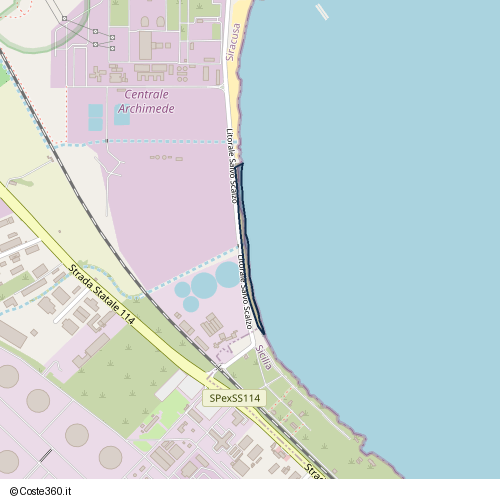 Posizione della spiaggia Spiaggia nei pressi di Priolo Gargallo, 96010