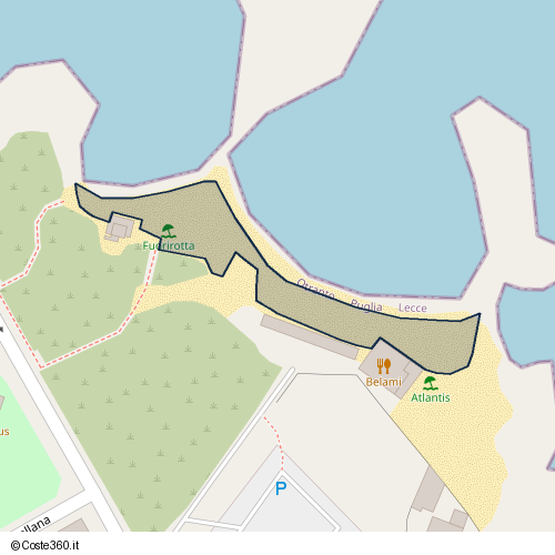 Posizione della spiaggia Spiaggia nei pressi di Via Maria Corti, Otranto, 73028