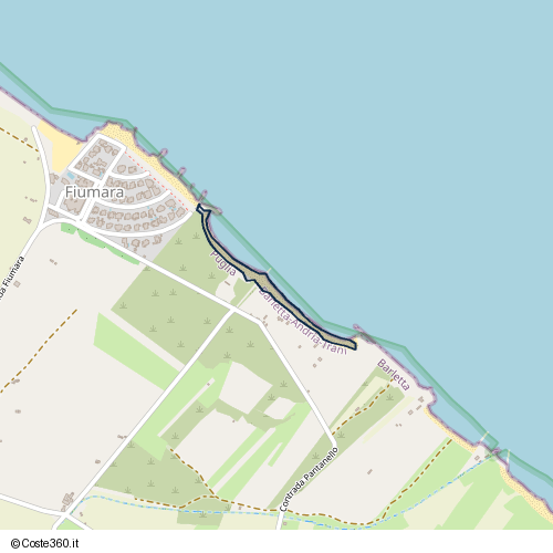 Posizione della spiaggia Spiaggia nei pressi di Contrada Pantanello, Fiumara, Barletta, 76121