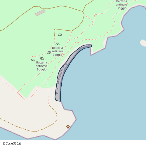 Posizione della spiaggia Spiaggia nei pressi di Strada Comunale Su Guventeddu, Pula, 09050