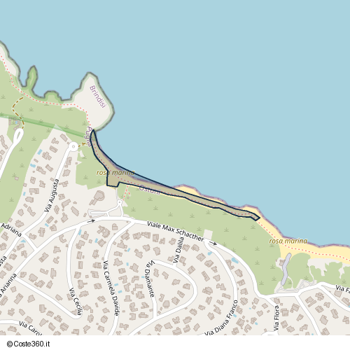 Posizione della spiaggia Spiaggia nei pressi di Viale Max Schacther, Ostuni