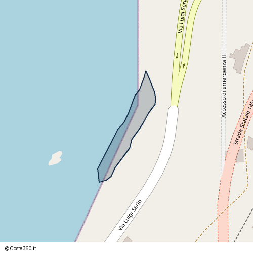 Posizione della spiaggia Spiaggia nei pressi di Via Luigi Serio, Vico Equense, 80069