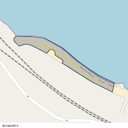 Posizione della spiaggia Spiaggia nei pressi di Altavilla Milicia, 90010
