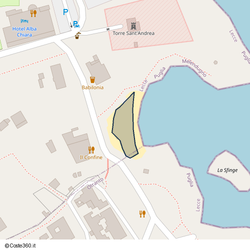 Posizione della spiaggia Spiaggia nei pressi di Otranto