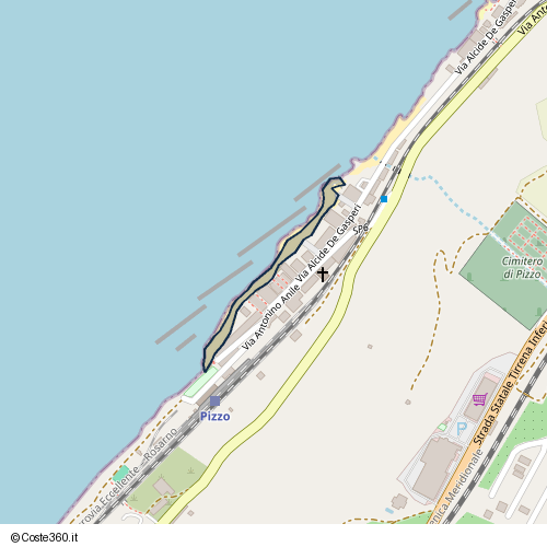 Posizione della spiaggia Spiaggia nei pressi di Via Alcide De Gasperi, Pizzo, 89812