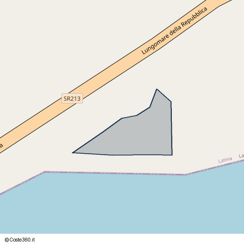 Posizione della spiaggia Spiaggia nei pressi di Lungomare della Repubblica, Formia, 04023