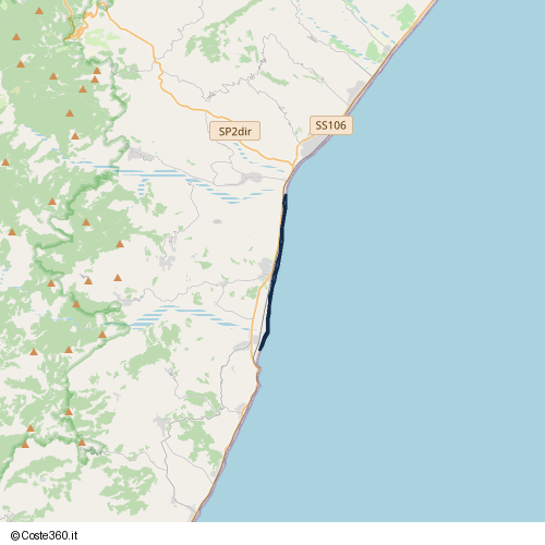 Posizione della spiaggia Spiaggia nei pressi di Lungomare, Bianco, 89032