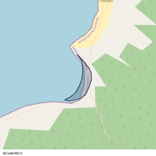 Posizione della spiaggia Spiaggia nei pressi di Via Maestrale, Arresi/Sant'Anna Arresi, 09010