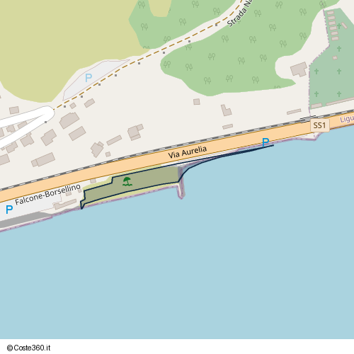 Posizione della spiaggia Spiaggia nei pressi di Falcone-Borsellino, Borgio Verezzi, 17022