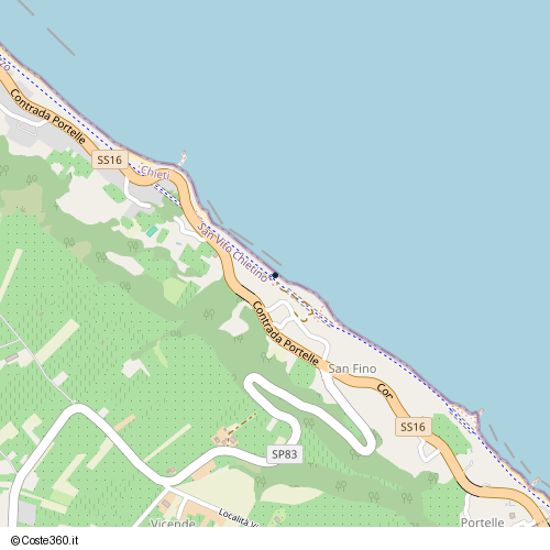 Posizione della spiaggia Spiaggia nei pressi di Ciclovia Adriatica, San Vito Chietino, 66038