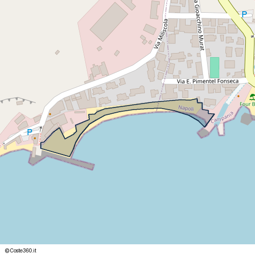 Posizione della spiaggia Spiaggia nei pressi di Via Miliscola, Monte di Procida, 80070