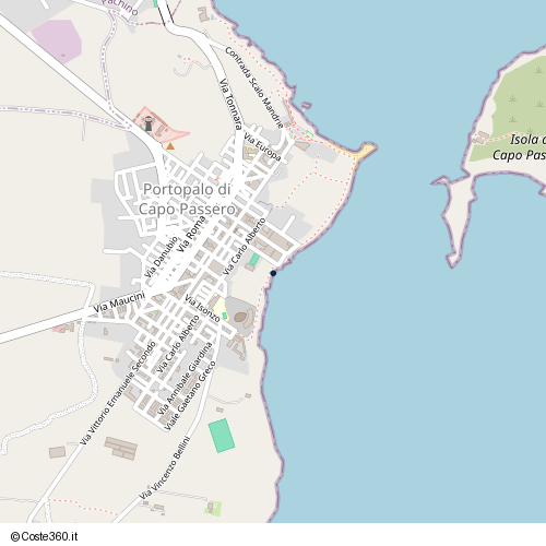 Posizione della spiaggia Spiaggia nei pressi di Via Lucio Tasca, Portopalo di Capo Passero, 96026