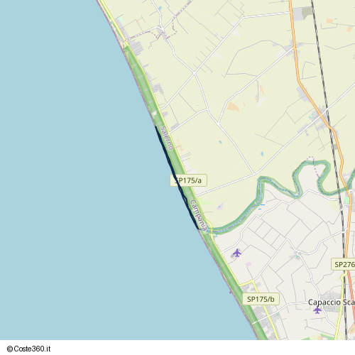 Posizione della spiaggia Spiaggia nei pressi di Via Gino Brindelli, Eboli