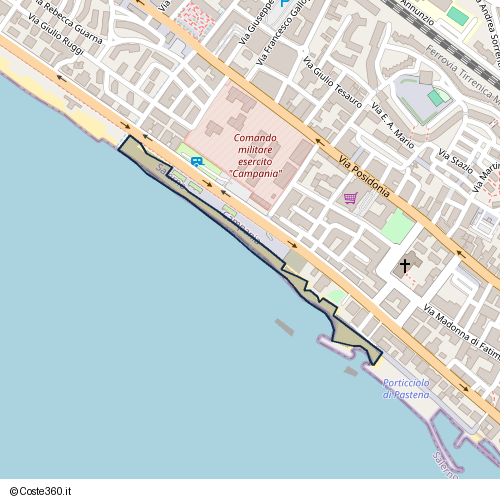 Posizione della spiaggia Spiaggia nei pressi di Salerno, 84128