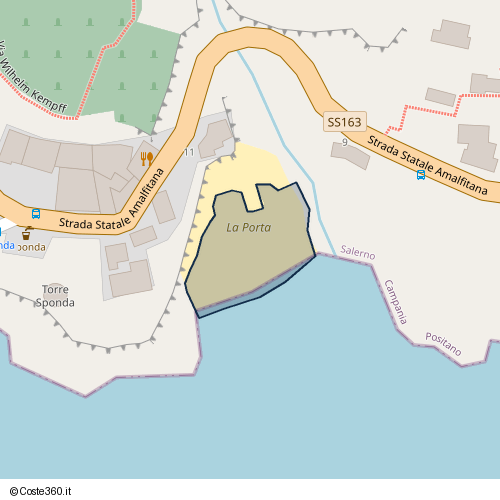 Posizione della spiaggia Spiaggia nei pressi di Strada Statale Amalfitana 11, Arienzo, 84017