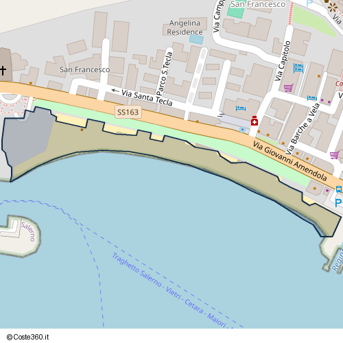 Posizione della spiaggia Spiaggia nei pressi di Via Giovanni Amendola, Maiori, 84011