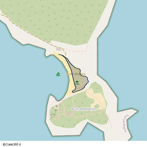 Posizione della spiaggia Spiaggia nei pressi di Strada Provinciale 18, Crabonaxa/Villasimius, 09049