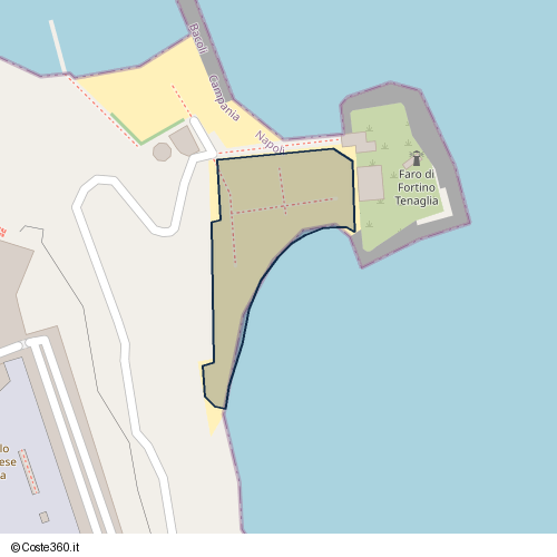 Posizione della spiaggia Spiaggia nei pressi di Via Castello, Bacoli, 80070