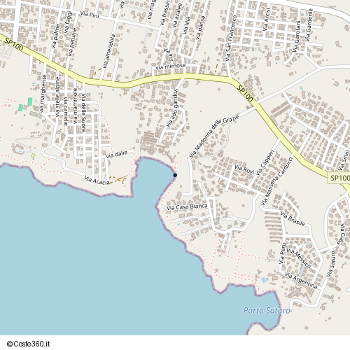 Posizione della spiaggia Spiaggia nei pressi di Via Madonna delle Grazie, Leporano