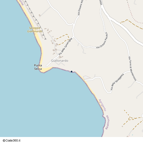 Posizione della spiaggia Spiaggia nei pressi di Via della Spiaggetta, Realmonte, 92010