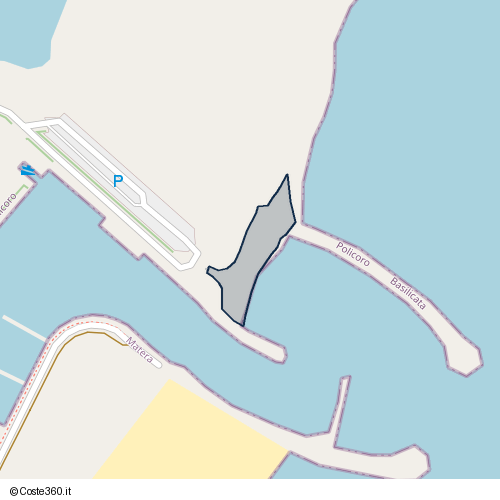 Posizione della spiaggia Spiaggia nei pressi di Largo Akiris, Villaggio Marinagri, Policoro, 75025