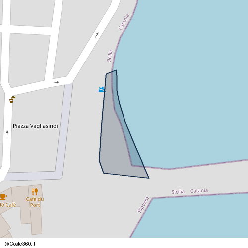 Posizione della spiaggia Spiaggia nei pressi di Riposto, 95018