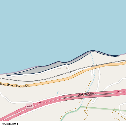 Posizione della spiaggia Spiaggia nei pressi di Santo Stefano di Camastra, 98077