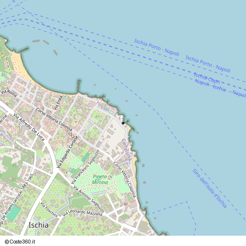Posizione della spiaggia Spiaggia nei pressi di Viale Cristoforo Colombo, Ischia, 80077