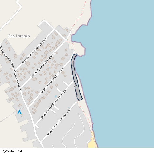 Posizione della spiaggia Spiaggia nei pressi di Strada Seconda San Lorenzo, Noto, 96017