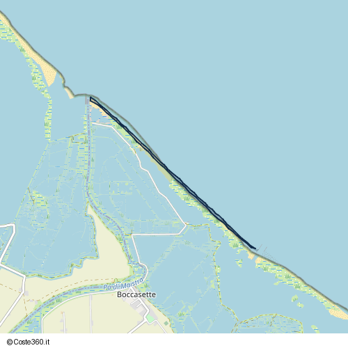 Posizione della spiaggia Spiaggia nei pressi di Via Kennedy, Boccasette, 45018