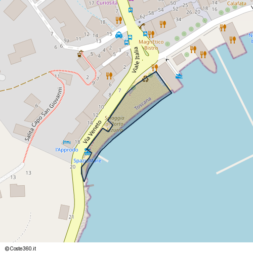 Posizione della spiaggia Spiaggia nei pressi di Via Veneto, Porto Azzurro, 57036