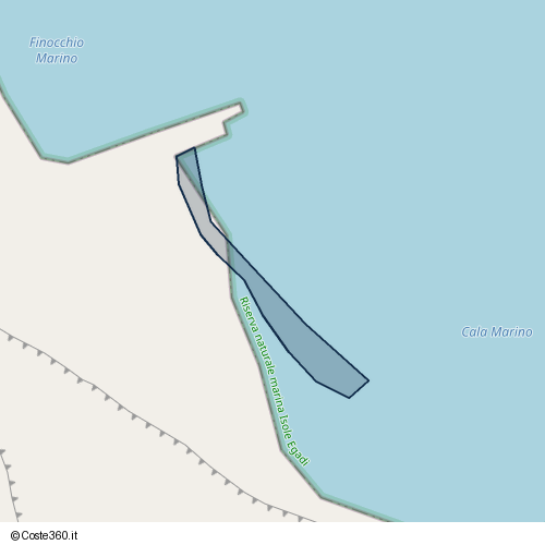 Posizione della spiaggia Spiaggia nei pressi di Sentiero per Punta Bassana, Favignana, 91023