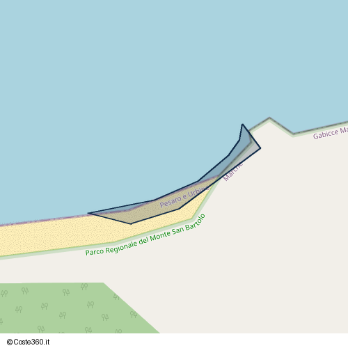 Posizione della spiaggia Spiaggia nei pressi di SP44, Gabicce Mare, 61011