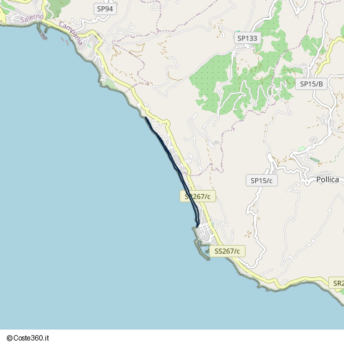 Posizione della spiaggia Spiaggia nei pressi di San Mauro Cilento
